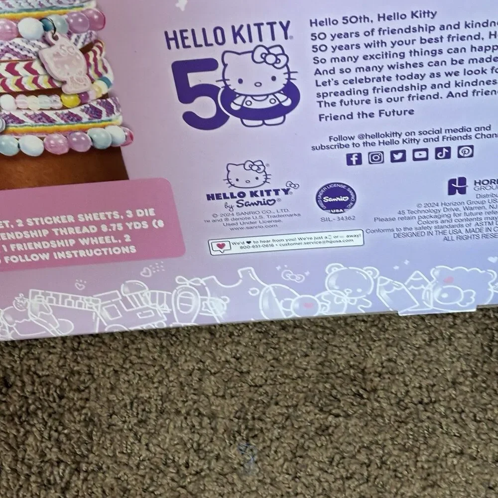 Hello Kitty 50th Anniversary 2 In 1 Sketch & Jewelry Studio Kit Sanrio Craft set